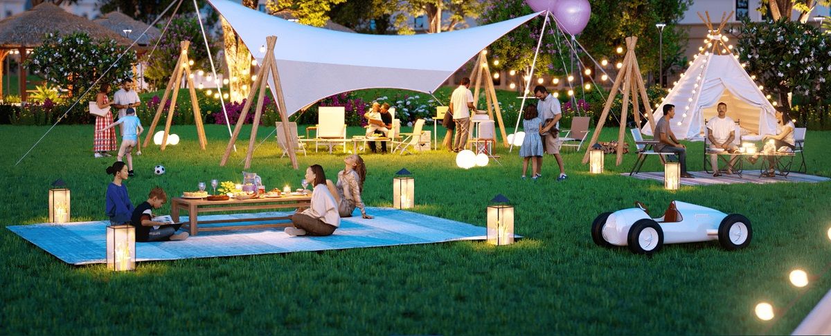 khu cắm trại camping ngoài trời tại Vinhomes Hóc Môn