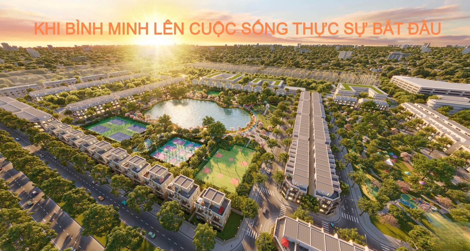 bình minh tại VInhomes saigon park hóc môn