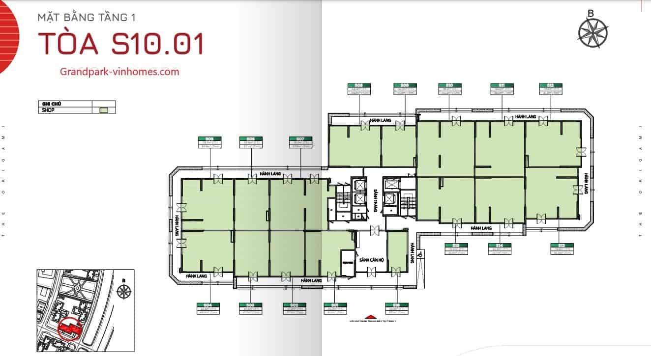  Căn hộ Origami S1001 - Vinhomes Grand Park