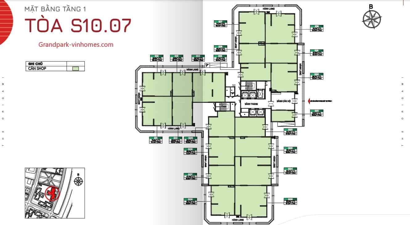  Căn hộ Origami Vinhomes Grand Park - Layout S1007