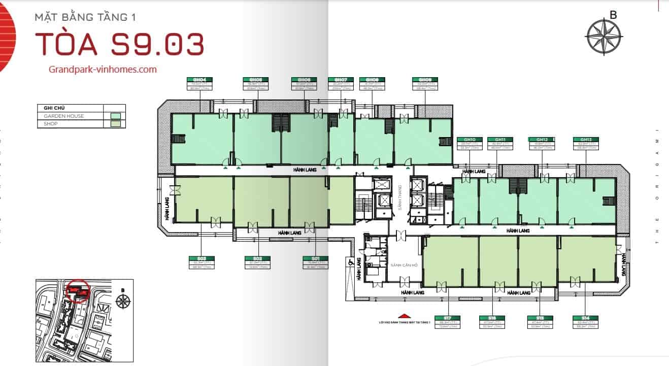  Căn hộ S903 The Origami - Vinhomes Grand Park