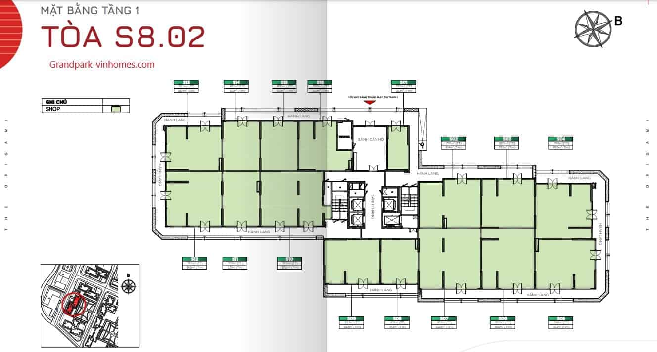  Căn hộ The Origami S802 - Vinhomes Grand Park