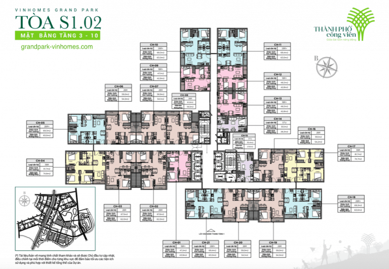  Căn hộ The Rainbow S1.02 Vinhomes Grand Park - View đẹp