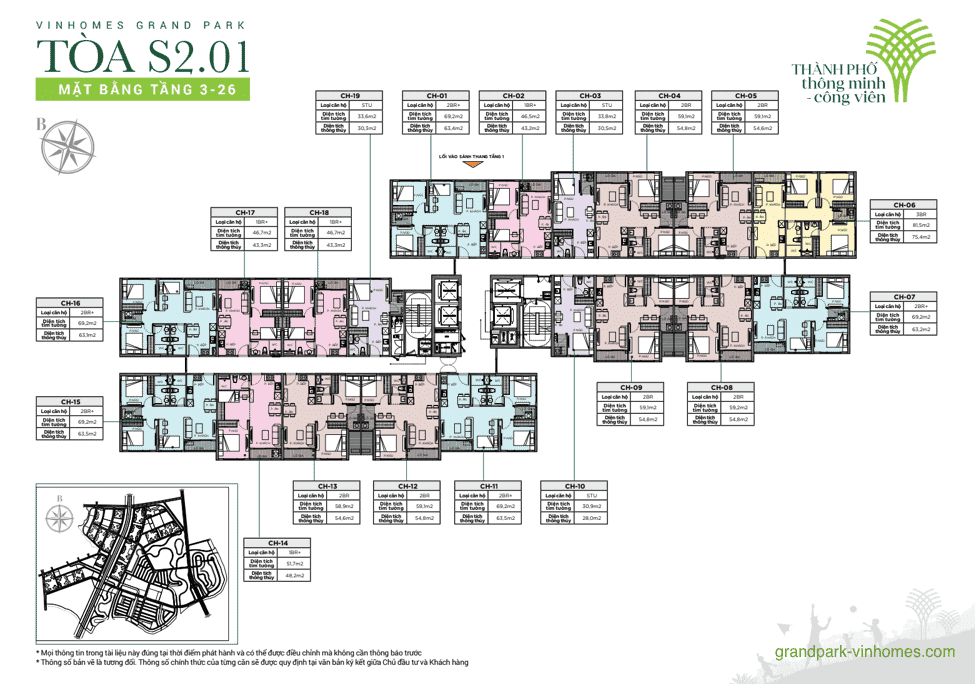  Căn hộ Vinhomes Grand Park - S2.01 | Giá tốt, View đẹp