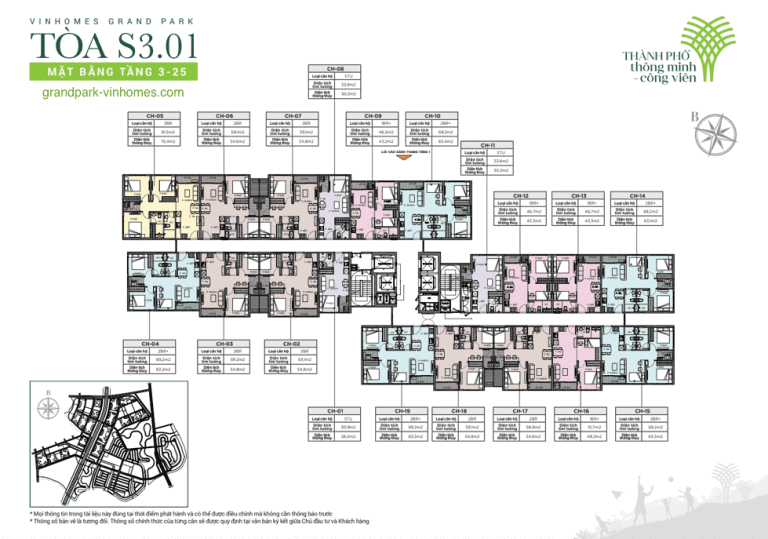  Căn hộ Vinhomes Grand Park - S3.01 - View đẹp, Tiện ích đầy đủ