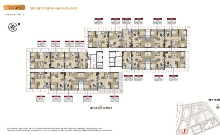  Mặt bằng GH1 Vinhomes Grand Park - Thiết kế tối ưu, thoáng đãng