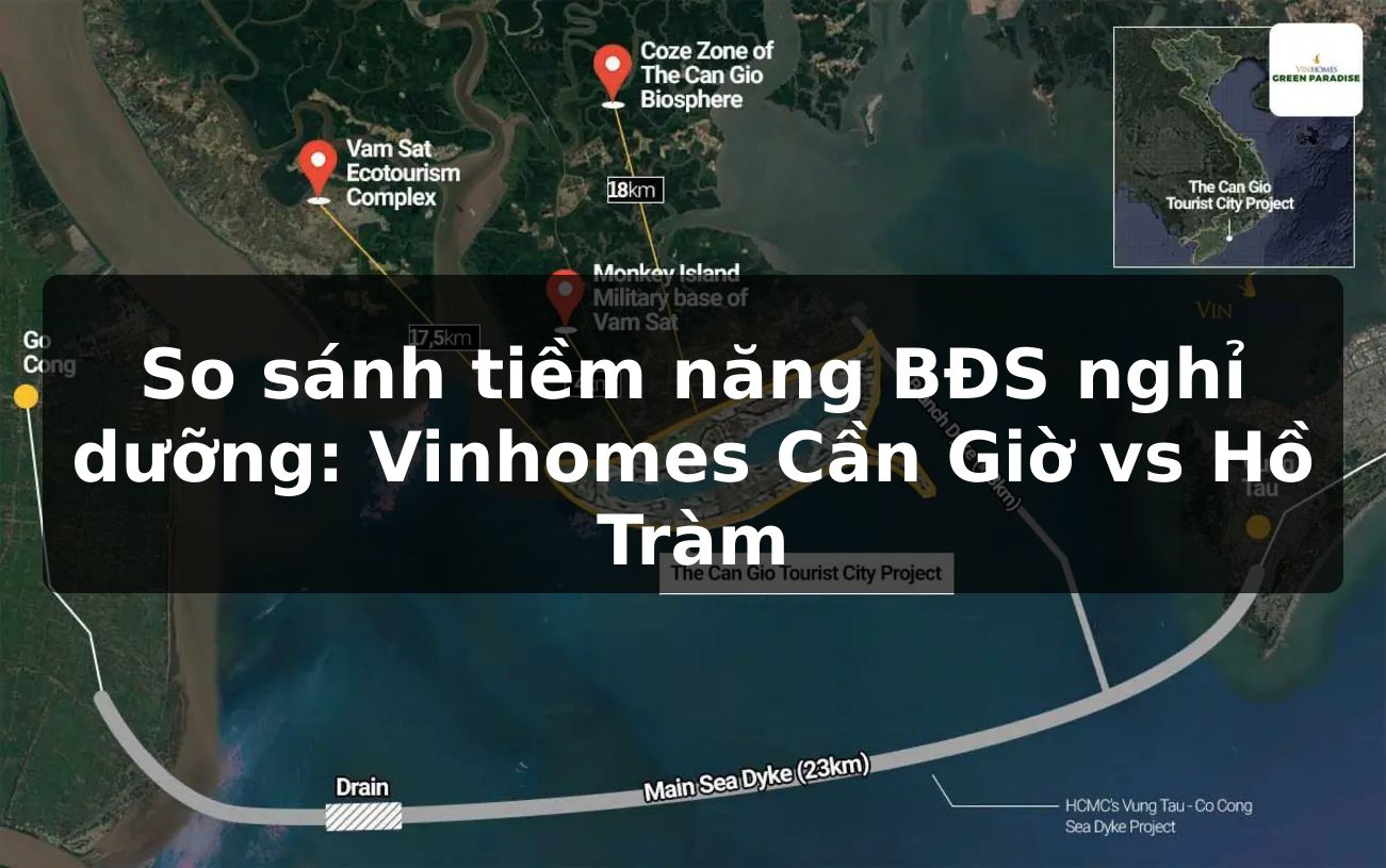 So sánh tiềm năng BĐS nghỉ dưỡng: Vinhomes Cần Giờ vs Hồ Tràm