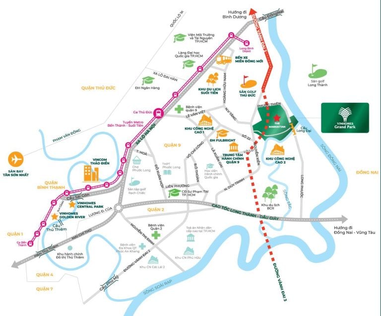  Vị trí Đường Vành Đai 3, Vinhomes Grand Park - Tiện lợi di chuyển